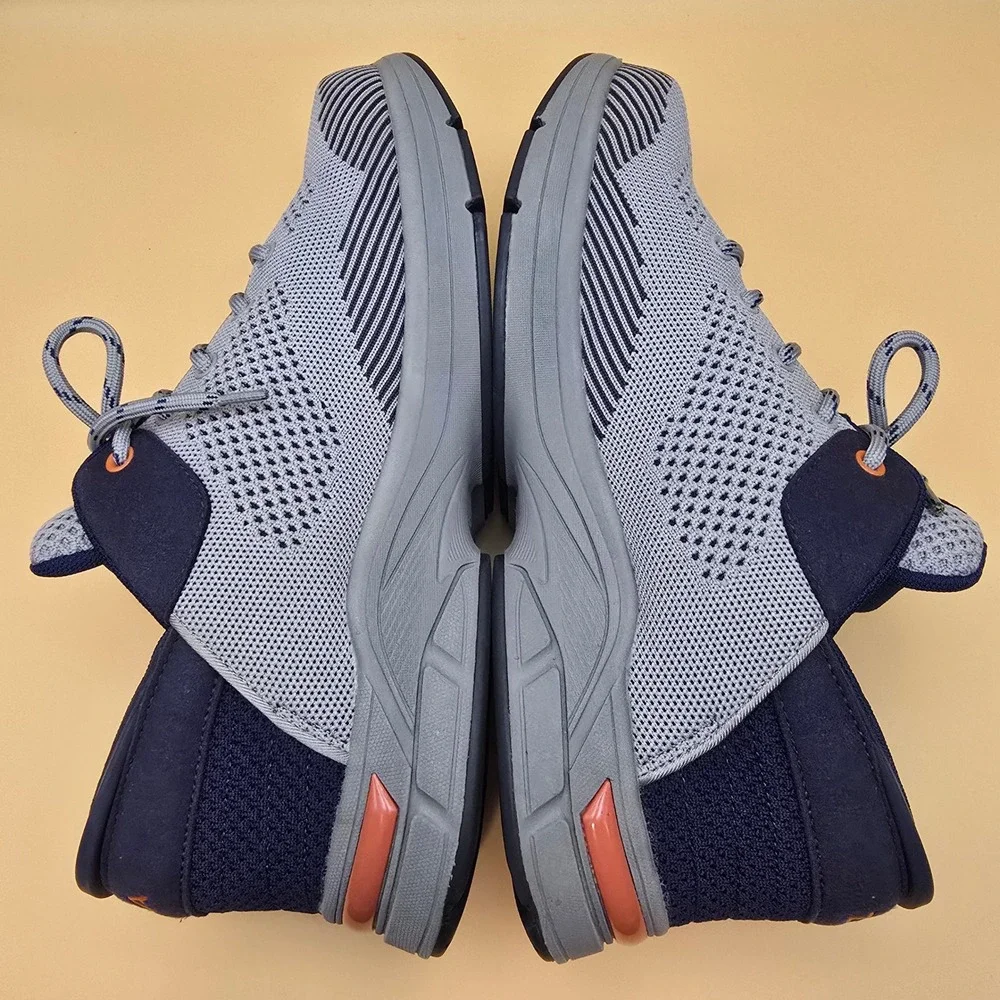 Zeba Hands-Free‎ Shoes Gray Blue Orange Mens 11 Slip On Walking Sneakers Knit